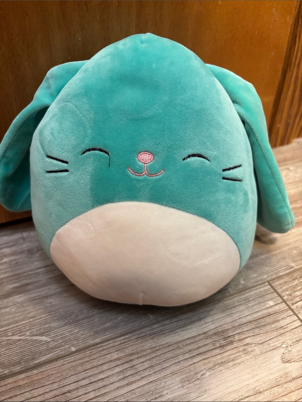 Squishmallows Teal Bunny Plush with Cream Belly